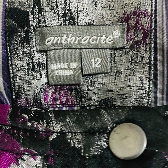 ANTHRACITE WOMEN’s STYLISH & UNIQUE MULTICOLOR FLOWER PRINT ZIP UP MOTO JACKET - Picture 5 of 6
